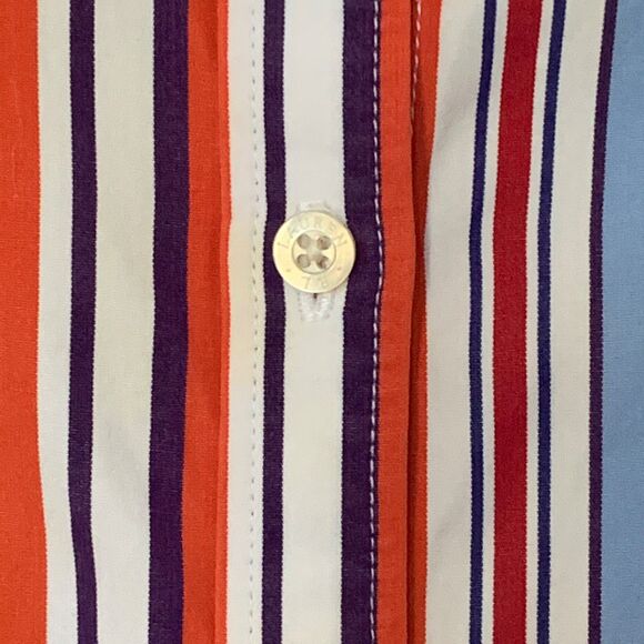 Lauren Ralph Lauren Women's Blouse 3 XL Multi Color Stripes Long Sleeve Cotton - Picture 4 of 13